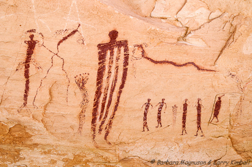 Barrier Canyon Style pictograph panel