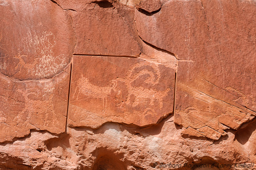 Vandalized Fremont Petroglyph